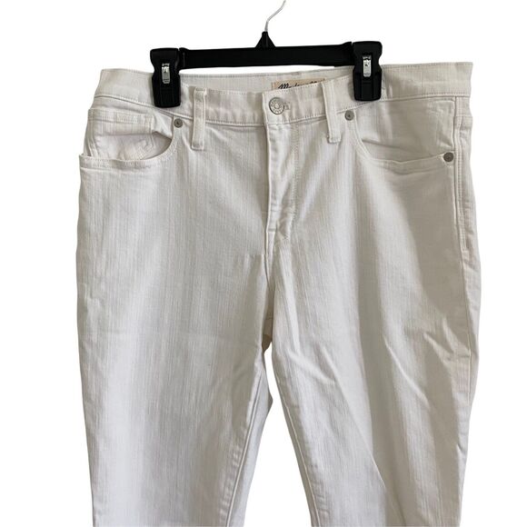 Madewell 31 Skinny Skinny Jeans White Denim Stretch 8" Basic Casual - Picture 5 of 10